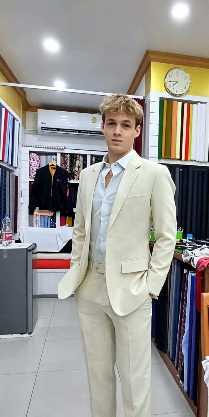 Modern Ivory Suit
